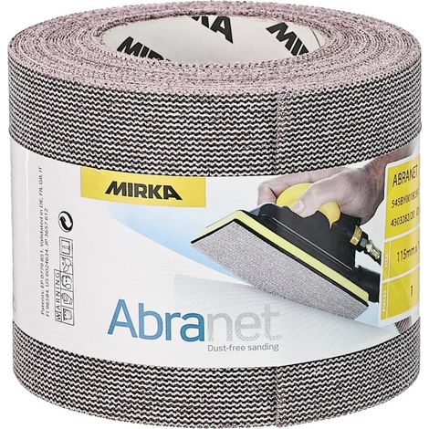 Mirka Abranet rotolo abrasivo netto 115 mm x 10 m a strappo / grana P80 / 1 rotolo / per levigare legno, stucco, vernice, plastica / 545BY001803R (1/3)