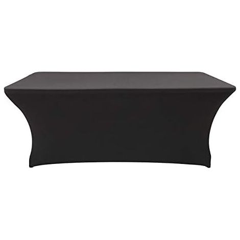 Housse pour Tables Nappe de Tables, Spandex Stretch Lycra Table de Couverture de Tissu 6 ft Pied rectangulaire Table à chevalets Banquet de Mariage 183  76  76 cm (Noir)