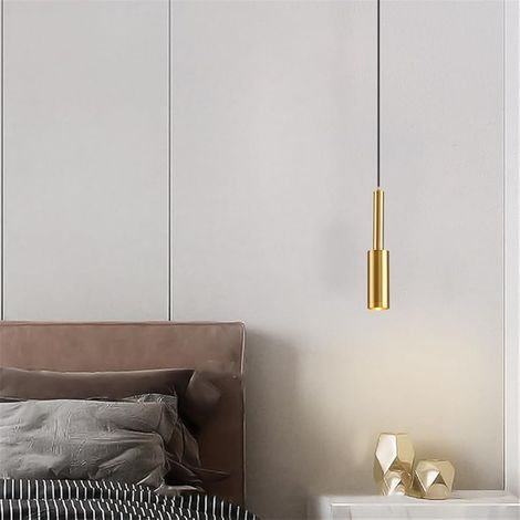 Lustre De Restaurant, Lampe à Suspension De Table De Bar, Projecteur De Chambre à Coucher, Lustre De Chevet, Chambre D'Hôtel Moderne, Lampe De Chevet D'Allée (Or) (1/5)