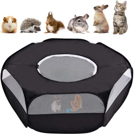Parc pour petits animaux, tente respirante avec couvercle supérieur, tente portable pour chaton, lapin, hamster, extérieur/intérieur
