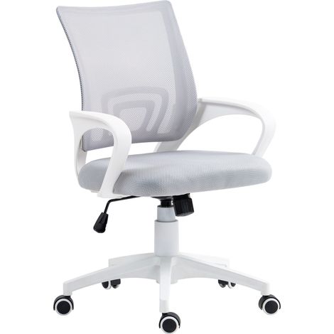 Chaise de bureau pivotante en maille, réglable en hauteur et en inclinaison, avec accoudoirs, capacité de charge de 120 kg, grise (1/5)