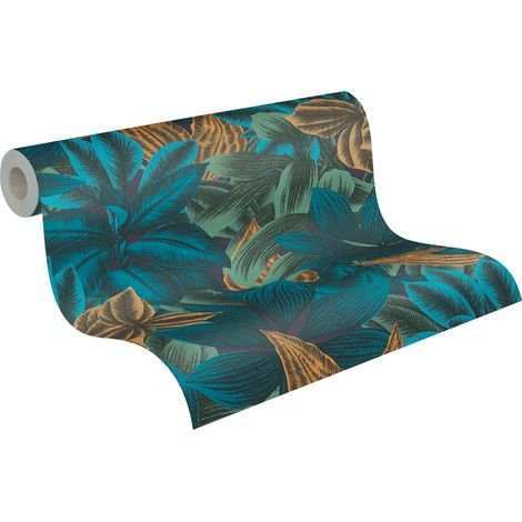 A.S. Creation Travel Styles 392221 Vliestapete Botanisch 10.05 x 0.53 m Blau Wohnzimmer Flur Büro Küche Wohnräume (1/5)