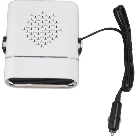 Chauffage voiture portable chaleur rapide rotation 360° désembueur pare-brise dégivreur 12V blanc (1/5)