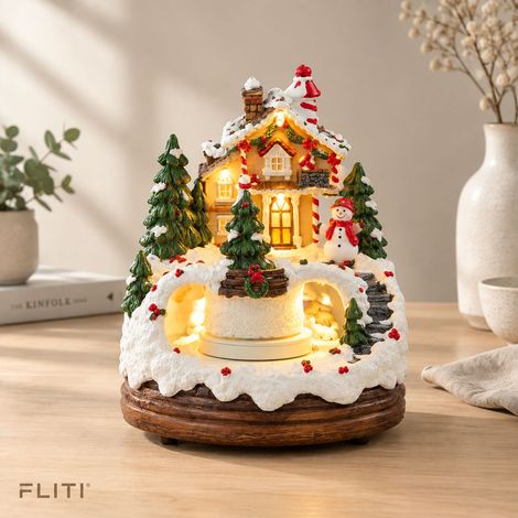 FLITI Light-Up Music Box - House Style - Dual Power Supply with Cable - Christmas Gift (1/5)