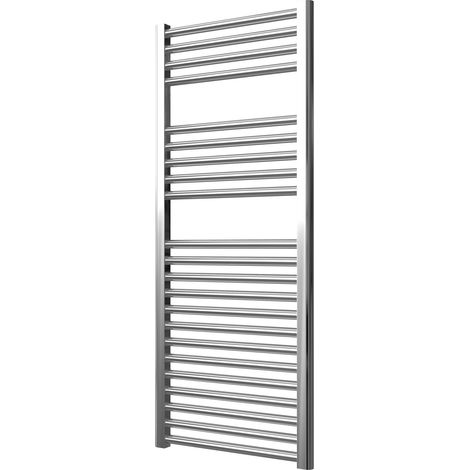 Extra High Heat Output Chrome Central Heating Towel Rail 500 x 1200mm Flat Bathroom Radiator Heater