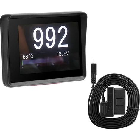 Pantalla OBD multifuncional para coche que muestra temperatura, voltaje y velocidad con alarma. (1/5)