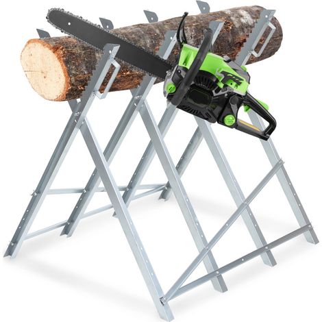 Hengda – Chevalet de sciage pliant pour bois – Capacité 150 kg – Métal galvanisé – Dimensions 81x80x80 cm – Stable et antidérapant