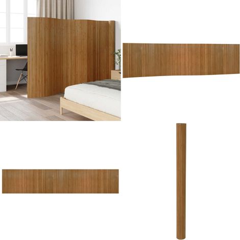 Cloison de séparation marron 165x800 cm bambou - Séparateur De Pièce - Écran De Séparation - Cloison Pliable - Décoration Murale - Bambous - Home & Living (1/5)