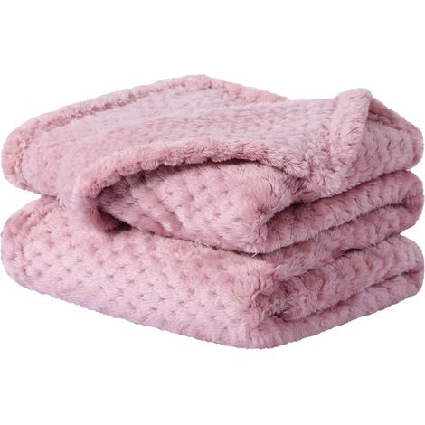 Couverture rose 30×40 pouces – flanelle légère/robuste, lit double/queen/canapé, toutes saisons (1/5)