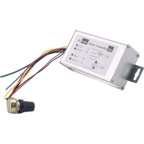 Regolatore di velocità per motore PWM da 0 a 1200 W, corrente regolabile, 9V, 12V, 24V, 48V, 60V, 20A, CC. (1/4)