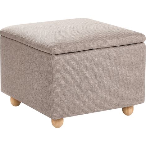 Puf con almacenaje taburete tapizado asiento para pasillo beige Ferndale
