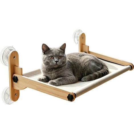 Hamac De Fenêtre pour Chat Meuble Animaux Ventouses Compact Lit Chat Fenêtre En Respirante Ajustable Toutes Saisons Pour Chaton, Jeu Intérieur, Rebord Fenêtre, Chevet, Commode (1/5)