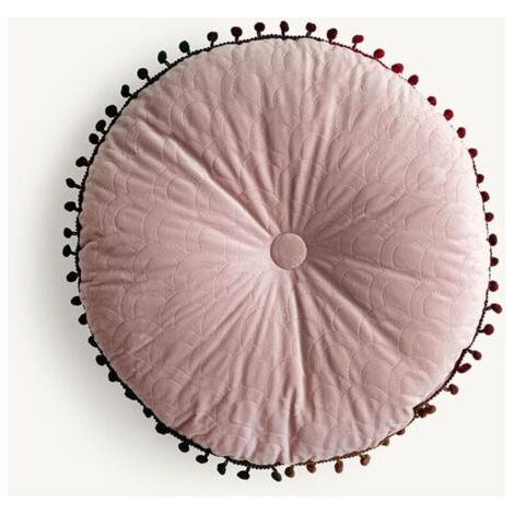 Coussin de Sol Coussin Chaise Style Scandinave, Coussin Rond 40cm Coussins de Jardin Coussin Sol Tatami pour Yoga Méditation Tea Party Balcon Salon Enfant Adultes (40cm,Rose Peau) (1/4)