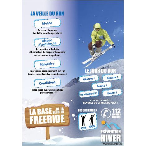PANNEAU BASE DU FREERIDE (H0424) - Adhésif - 75 x 105 mm