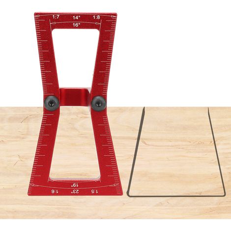 Outil de gabarit et de mesure pour queues d'aronde en bois (1:5-1:7, 1:6-1:8) (Rouge) (1/5)