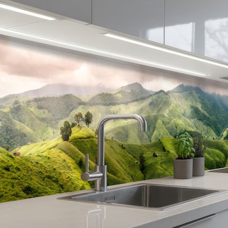 SALPICADEROS DE COCINA Paisaje - Colinas - Verde 300x60