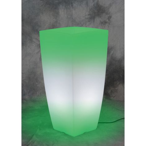 Vaso home light quadro bianco con luce verde giardino arredo esterno - Gdr (1/2)