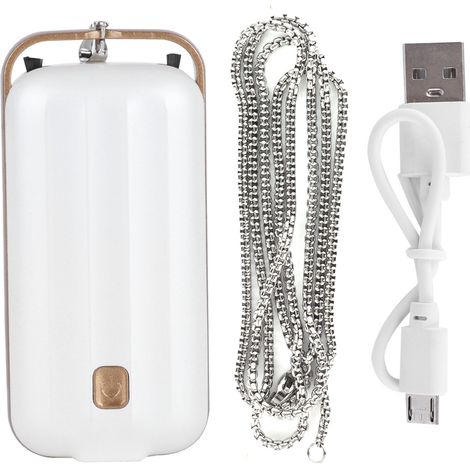Ortviai Purificateur d’Air Portable Portatif Collier avec Ions Négatifs, Rechargeable, Blanc Nacré