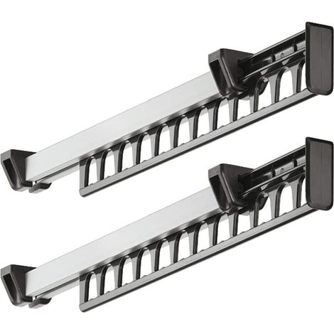 UlisemCoat Rack Armadio Estraibile Scorrevole Appendiabiti Appendiabiti per 12 Grucce Lunghezza 312mm Confezione da 2 (1/4)