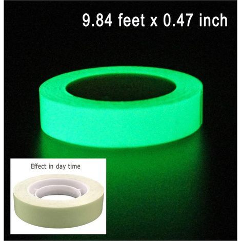 Fluorescente de ruban Adhésif,1cm3m Phosphore bande de marquage Brillant de la Bande, Nachtleuchtend ruban Adhésif Étanche Lumineux Tape Warnband Bühnenbedarf (1/5)