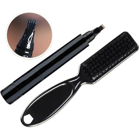 Kit de remplissage barbe noir avec pinceau pour homme pour dessiner et retoucher la barbe imperméable et longue tenue (1/5)