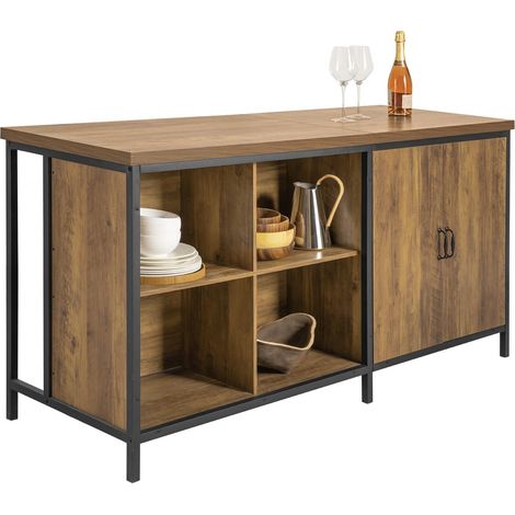 SoBuy KNL01-F Kücheninsel freistehend Küchenschrank Highborad Kommode Schrank Sideboard Bartisch Buffet Industrie-Design BHT ca: 170x89x60cm (1/5)