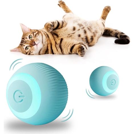 Jeux pour Chat Jouet Chat Interactif Jouet Chiens Qui Bouge Seul Balle pour Chats Qui Roule Toute Seule Chats Intérieur Balle Interactive Chien Jeu Chien Autonome (Bleu) (1/5)