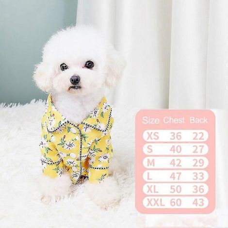 Modischer Haustierpyjama, Hundehemd, Luxusmantel, Freizeitkleidung für kleine und mittelgroße Hunde, Katzen, Chihuahuas und Bulldoggen, Gelb (1/5)