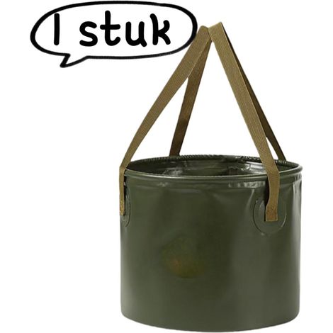 Seau pliable de camping 10 L multifonctionnel pour pêche rangement et activités de plein air couleur vert militaire (1/5)