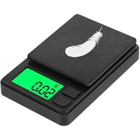 Balance de poche numérique portable 1000 g x 0,01 g, balance de précision au gramme près pour bijoux, arrêt automatique, écran LCD rétroéclairé, pour l'alimentation, la cuisine, les cafés. (1/5)