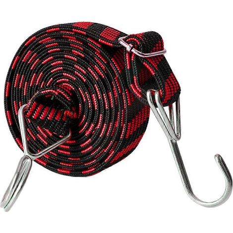 Cordes élastiques robustes et réglables avec crochets, sangles d'arrimage plates pour le camping, les bagages et le chargement. (1/5)