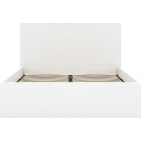 Idmarket – Lit coffre double SEASIDE 140 x 190 cm – Tête de lit – Sommier 24 lattes en bois – Coffre de rangement avec vérins de levage — vue 3