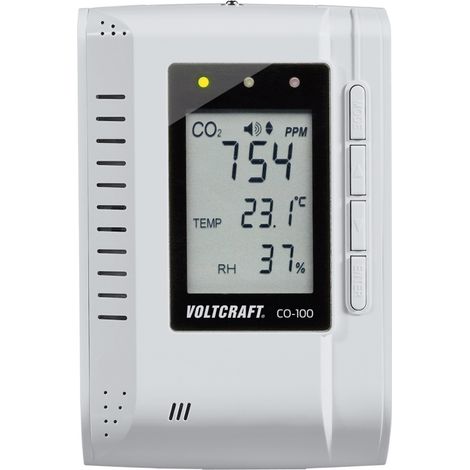 VOLTCRAFT CO-100 Kohlendioxid-Messgerät 0 - 3000 ppm mit Datenloggerfunktion, Wandmontage