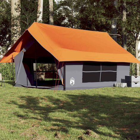 vidaXL Camping Tent 5-Person Grey and Orange Waterproof (1/5)