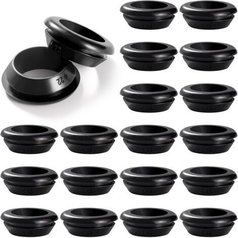 20 Pieces Diameter 18 x 22 mm Rubber Wire Pass Rubber Grommet Electrical Conductor Ring Seal, Rubber Grommet Plugs for Cable, Plug and Cable (1/5)