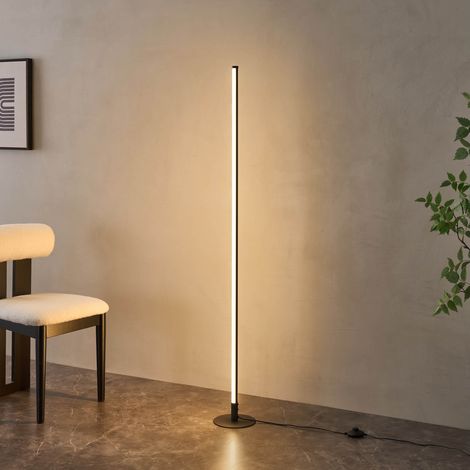 Lampadaire noir design LED minimaliste variateur intégré - Sloane (1/5)