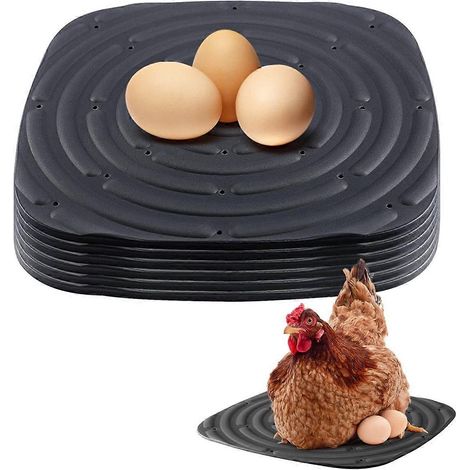 Lot de 8 tapis de nidification lavables pour poules pondeuses, doublures de pondoir réutilisables noires (1/4)