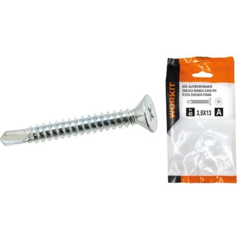 VITE AUTOPERFORANTE TSP SELF WORKIT - ZINCATA BIANCA CAVA PH MM  3,5X32 CF=PZ 26 - 5 confezione