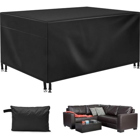 Housse Salon de Jardin Exterieur,420D Oxford Tissu Résistant à la Vent Pluie UV,pour Ensembles de Table et Canapé avec(200 160 70) (1/5)