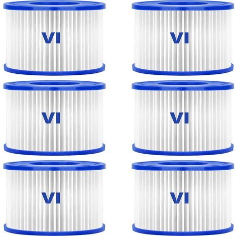 Filtre de piscine pour Bestway 58323, lot de 6 filtres de spa de type VI pour Lay-Z-Spa, Miami, Monaco, Vegas (1/5)
