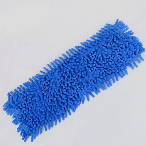4 vadrouilles de nettoyage en microfibre, microfibre étirée, tête de vadrouille plate pour le dépoussiérage, pour nettoyage à sec ou nettoyage à sec, lavable 40 x 12 cm (bleu) (1/5)