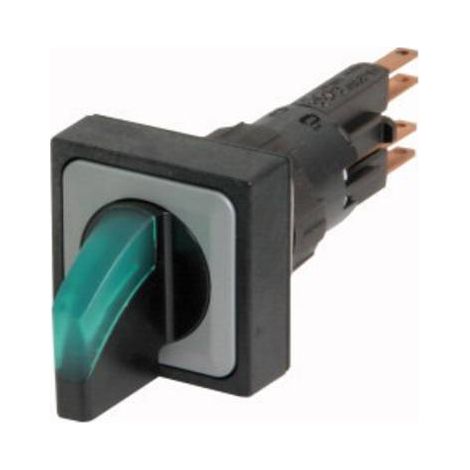 Commutateur rotatif lumineux 3 positions vert à accrochage +lampe à incandescence 24V EATON Q25LWK3R1-GN/WB (1/2)
