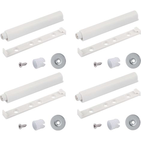 Cyclingcolors – Loqueteau magnétique pour meuble – 4x mécanisme d'ouverture sans poignée – En plastique blanc – Pour portes et tiroirs