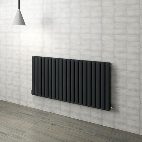 Biubiubath Black Oval Column Radiator Central Heating HorizontalDouble Desinger 600x1180mm (1/5)
