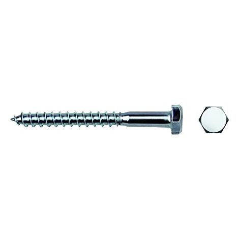 Tirefond Celo DIN 571 Silber 50 Millimeter 6 Millimeter