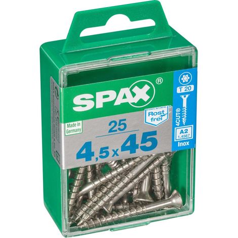 25er-Pack SPAX Senkkopf-Torxschrauben aus Edelstahl, Durchmesser 4,5 mm x Länge 45 mm SPAX (1/5)