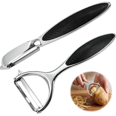 Éplucheur de Cuisine en Acier Inoxydable, Éplucheur Large Pivotant en Y avec Poignée Ergonomique Antidérapante, Éplucheurs de Pommes de Terre de Cuisine, pour Légumes, Fruits (1/5)