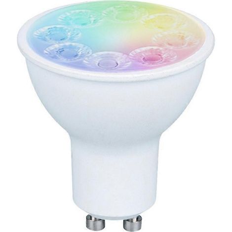 GU10 RGB-Smart-Glühbirne mit dimmbarer RGBW-Beleuchtung, 16 Millionen Farben, stufenloser Dimmung und Fernbedienung (1/5)