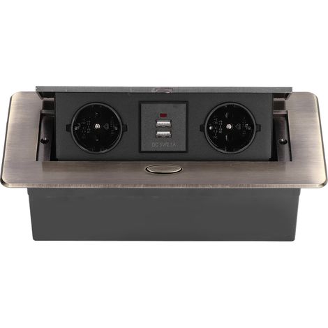 Prise de bureau double USB AC250V à ouverture lente, dissimulée, pour bureau et domicile. (1/5)