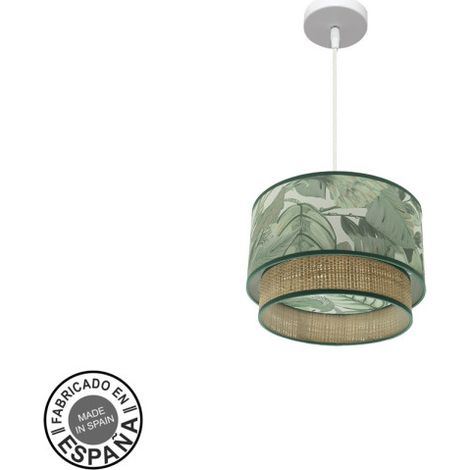 Lampadario Congo 30d 1xe27 Bianco/verde-naturale (1/3)